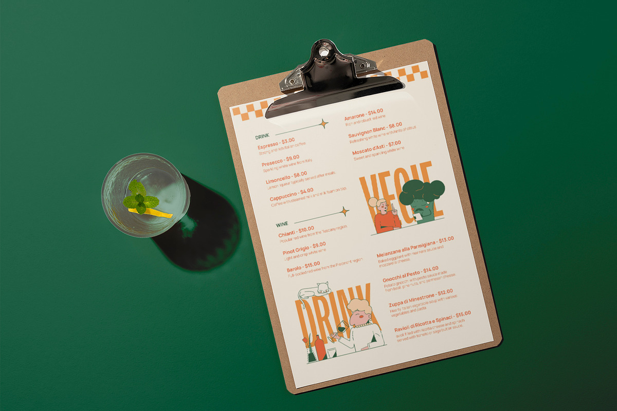 Italian Restaurant Menu, a Flyer Template by Neermana (Photo 4 of 4)