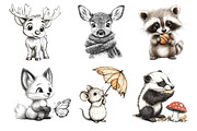 Woodland Cute Baby Animals Clipart, an Illustration by Dream Creation (Thumbnail 3 of 6)