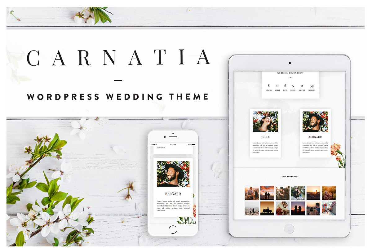 Carnatia WordPress Wedding Theme, a WordPress Template by Europe.graphics (Photo 2 of 5)