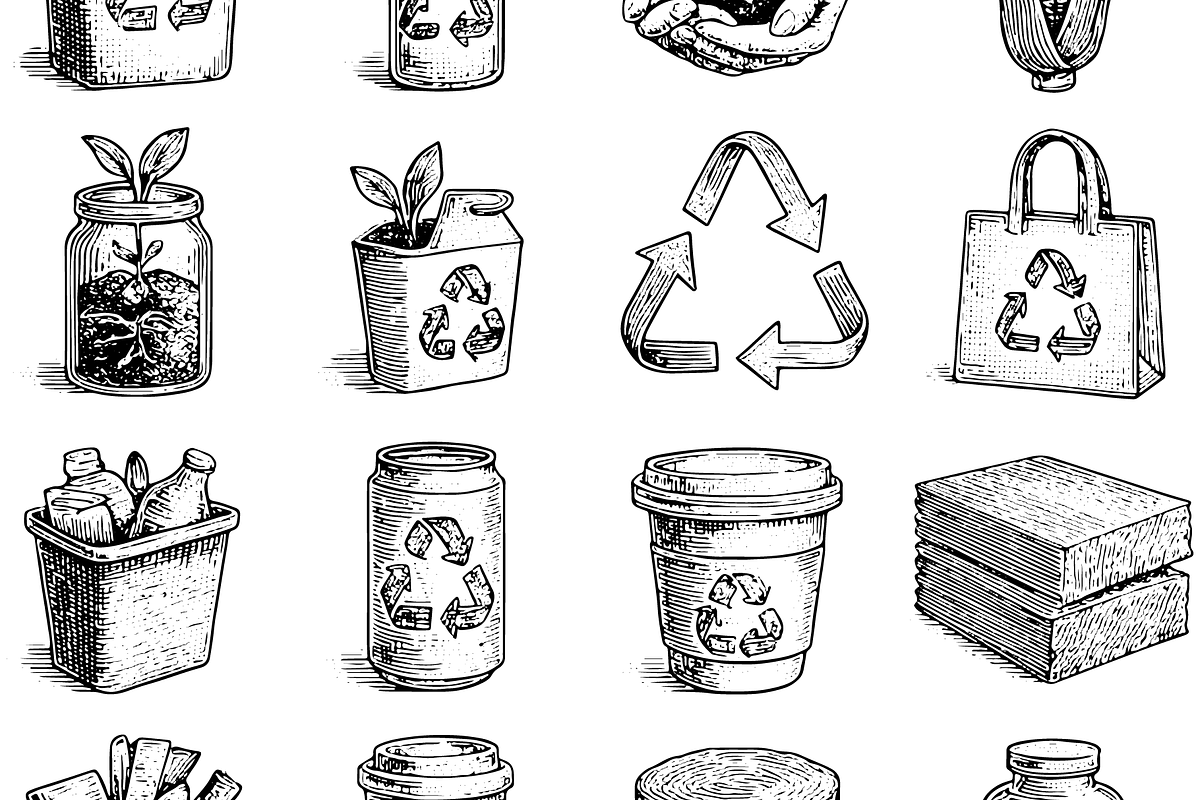 Eco Recycling Collection Set, an Object Graphic by RT Studio (Photo 3 of 4)