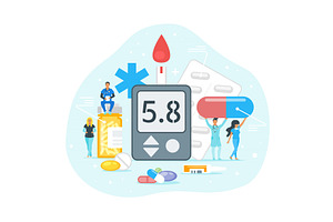 Diabetes treatment concept. 