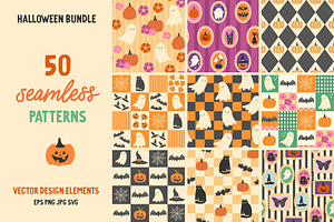 50 Halloween seamless patterns, a Pattern Graphic by EltaMaxArt