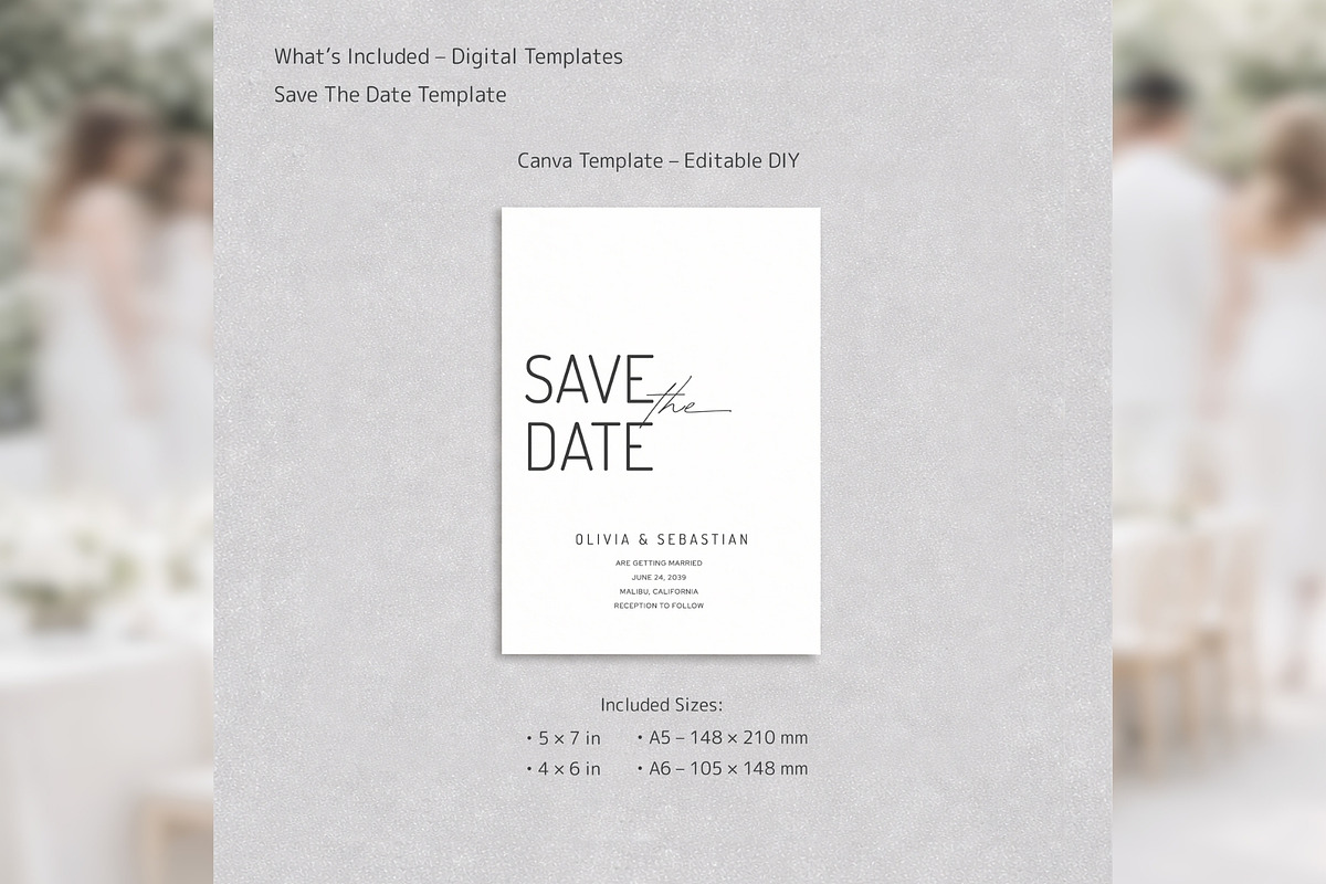 Elegant Save the Date Canva bd008, an Invitation Template by TyphoonStudio (Photo 2 of 10)