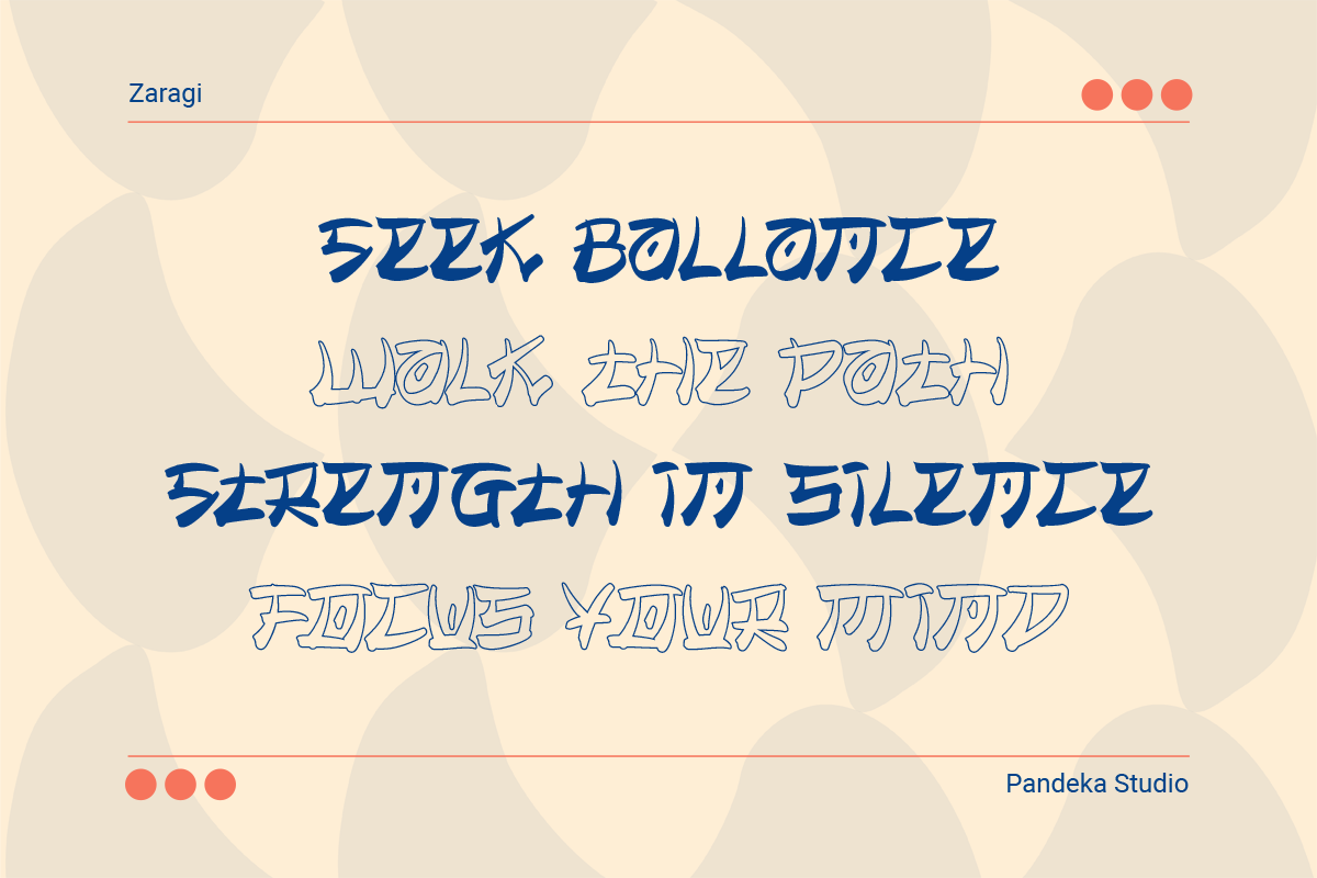 Zaragi - 4 Japanese Korean Font, a Handwritten Font by Pandeka Studio (Photo 7 of 9)