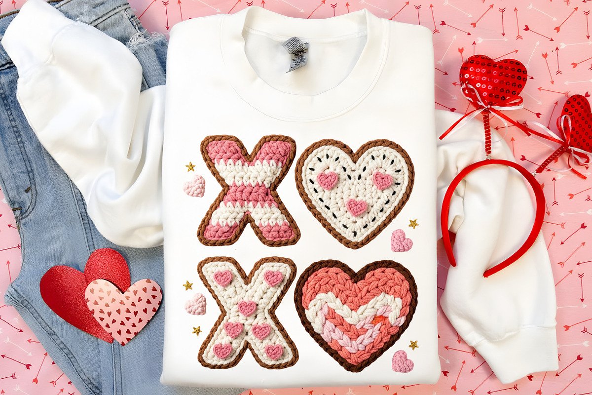 XOXO Valentine Day Heart Faux PNG, an Illustration by Canvas Craft (Photo 6 of 7)