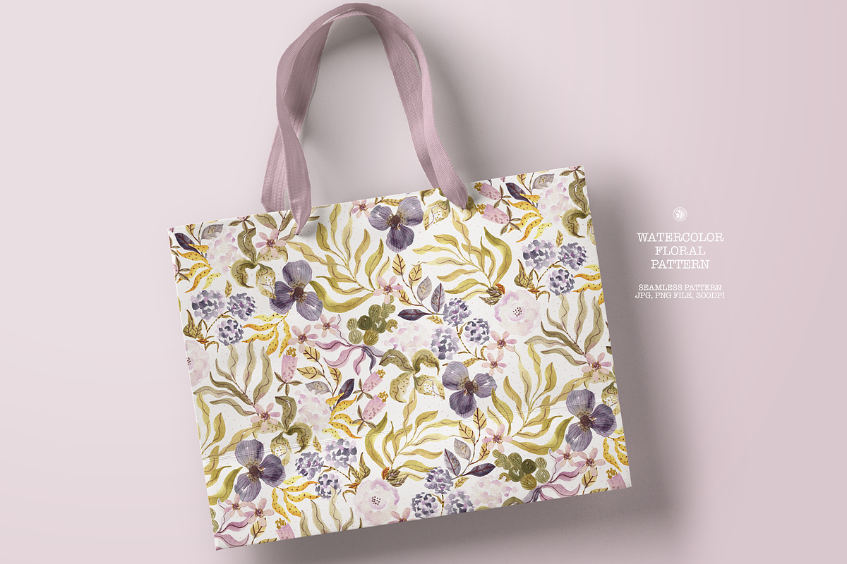 Olive and Pink Watercolor Pattern, a Pattern Graphic by Webvilla Studio (Photo 7 of 7)