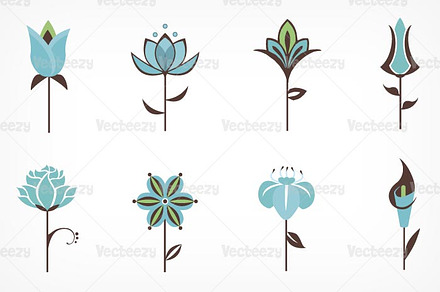 Abstract Flower Vector Pack