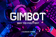 Gimbot | Edgy Y2K Pixel Font, a Sans Serif Font by filosovis (Thumbnail 1 of 5)
