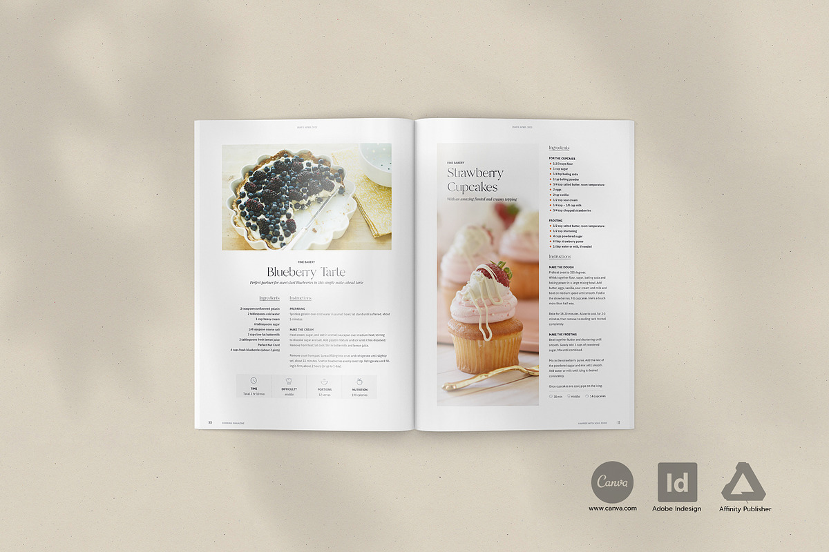 Cook- and Recipebook / Canva + Indd, a Brochure Template by Imagination Area (Photo 6 of 23)