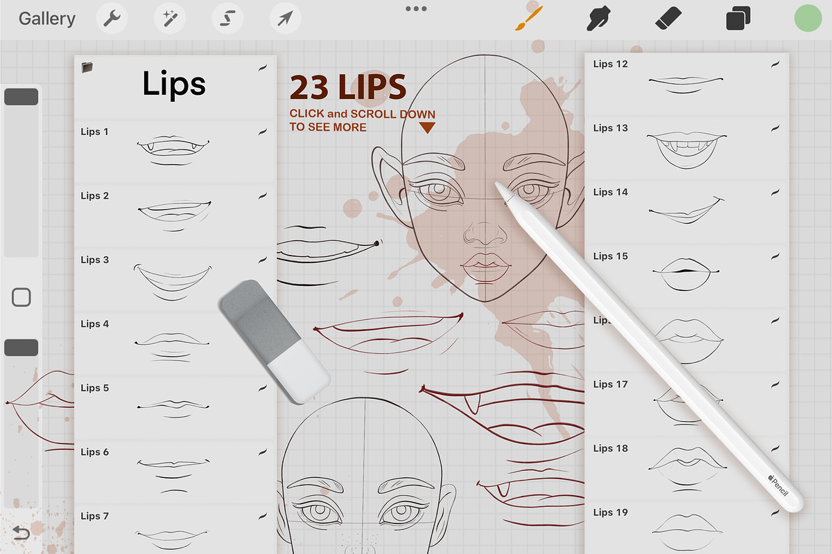 PROCREATE CARTOON PORTRAIT TOOLKIT, a Brush Add-On by AlexandraArt (Photo 5 of 9)