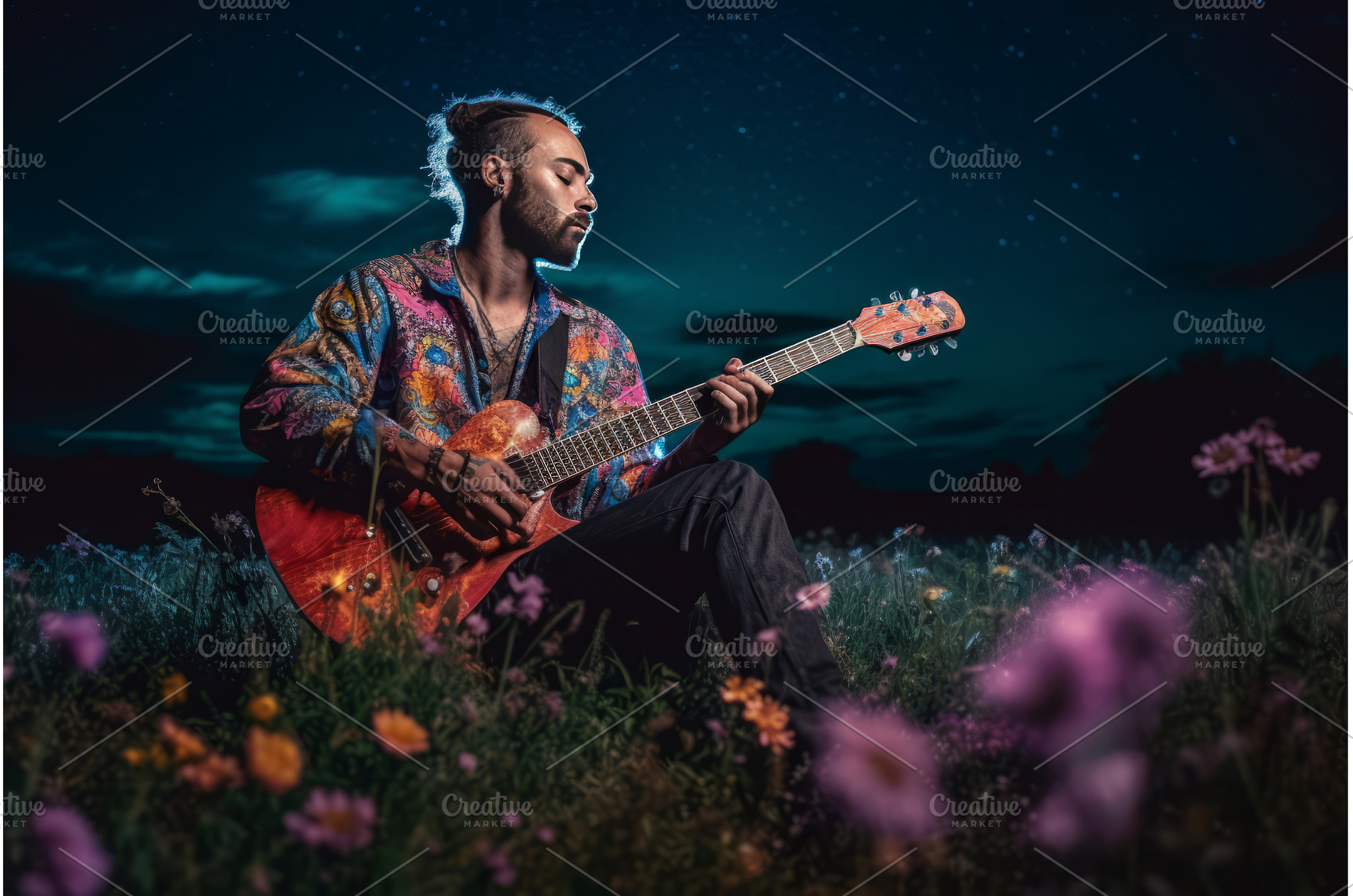 Heavy metal guitarist stage, a Person Photo by Ylivdesign