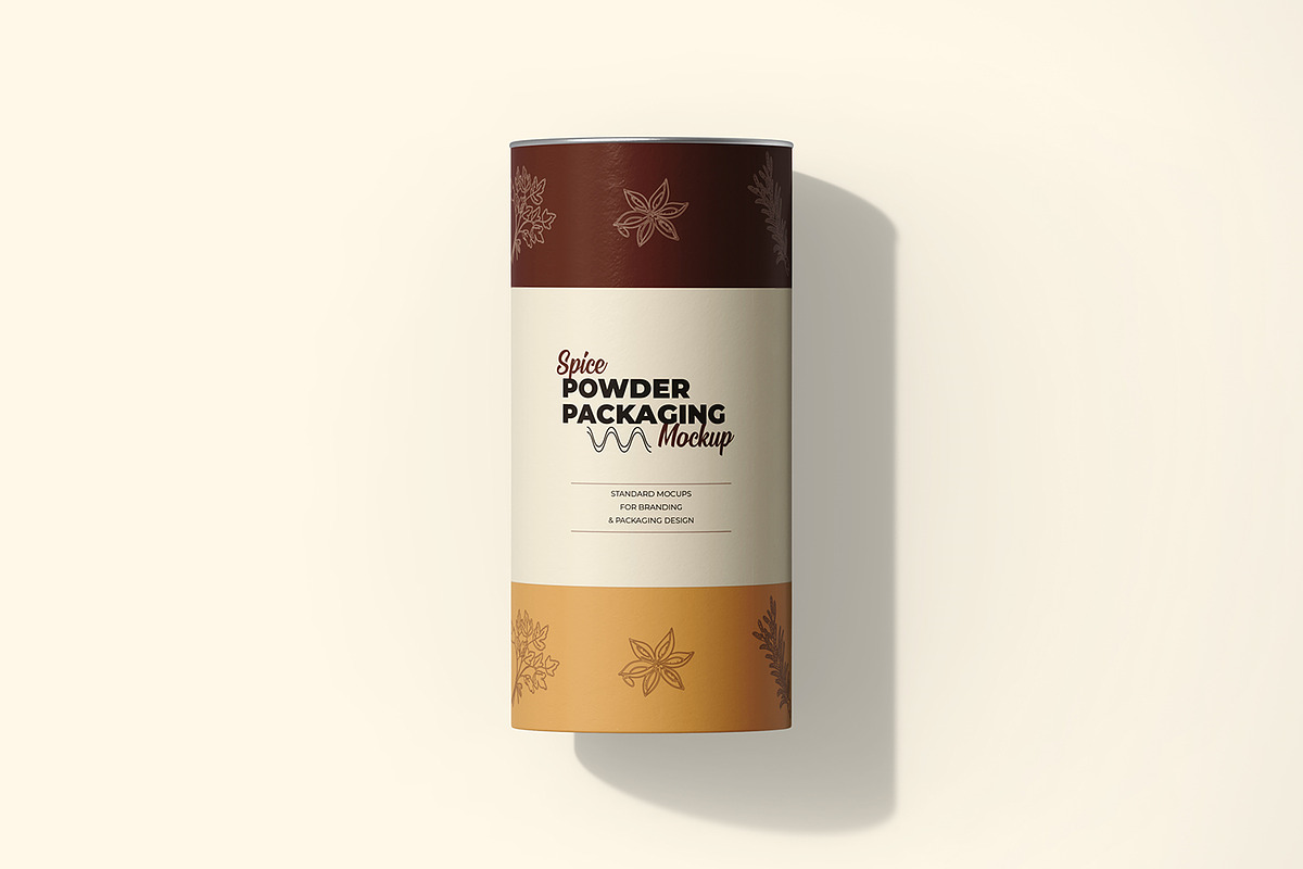 Paper Tube With Metallic Lid Mockup, a Packaging Mockup by Ram Studio LLC (Photo 14 of 14)
