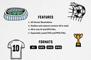 Hand-drawn Soccer Illustrations, a Sport Illustration by cd-design.co (Thumbnail 5 of 5)