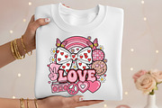 Retro Valentine Love Sublimation Png, a Seasonal Illustration by YA Design (Thumbnail 2 of 4)