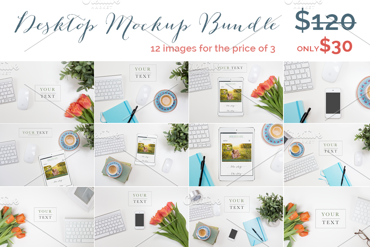 Styled Desktop Mockup Bundle, a Cups & Container Mockup by Square Balloon (Photo 1 of 14)