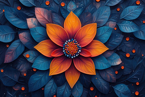 Colorful flower blossom surrounded b, a Photo by Tanuart