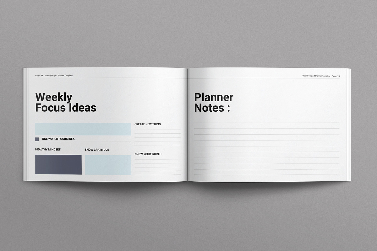 Weekly Project Planner Landscape, a Brochure Template by E-Type (Photo 6 of 7)