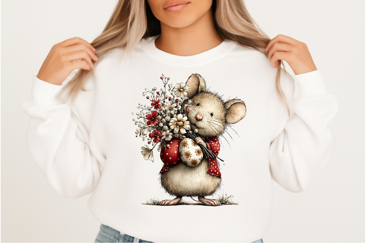 Whimsical Easter Mouse Clipart Png, an Illustration by Craft Nest (Photo 8 of 11)
