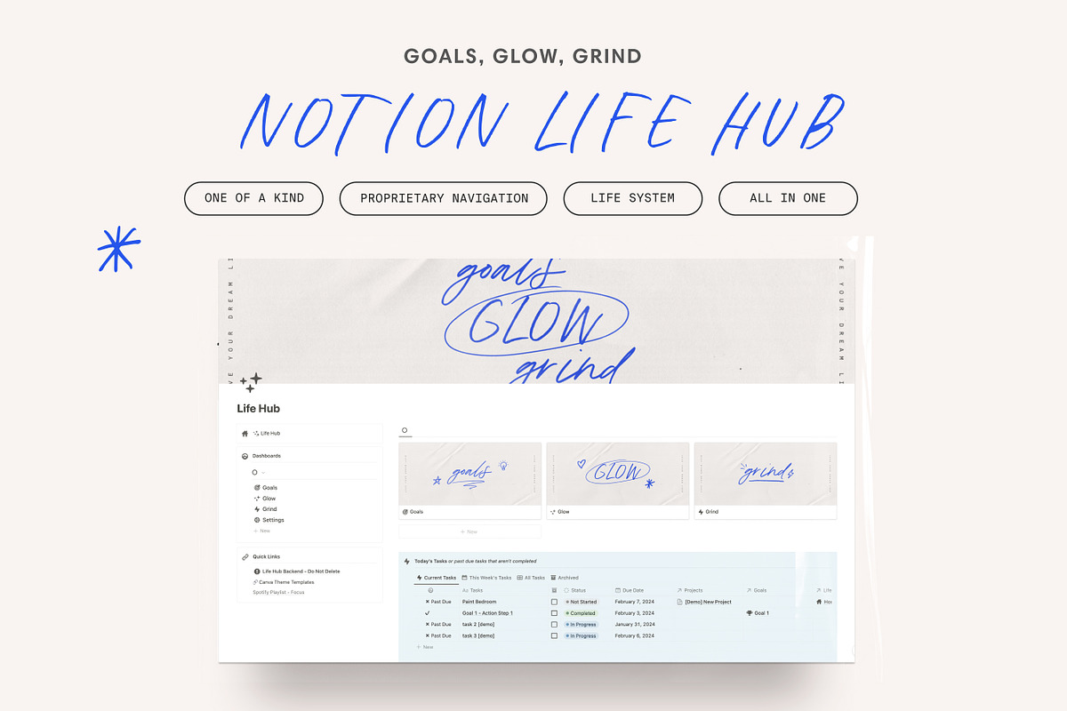 Notion Life Hub Template - Scribbles, a Templates & Theme by 89 Golden Blvd (Photo 1 of 7)