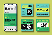 Fitness Social Media Post Set Design, a Social Media Template by MightyDesign (Thumbnail 2 of 8)