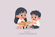 Kids Playing Cardboard Airplane, a Person Illustration by Partikusi Design (Thumbnail 2 of 3)