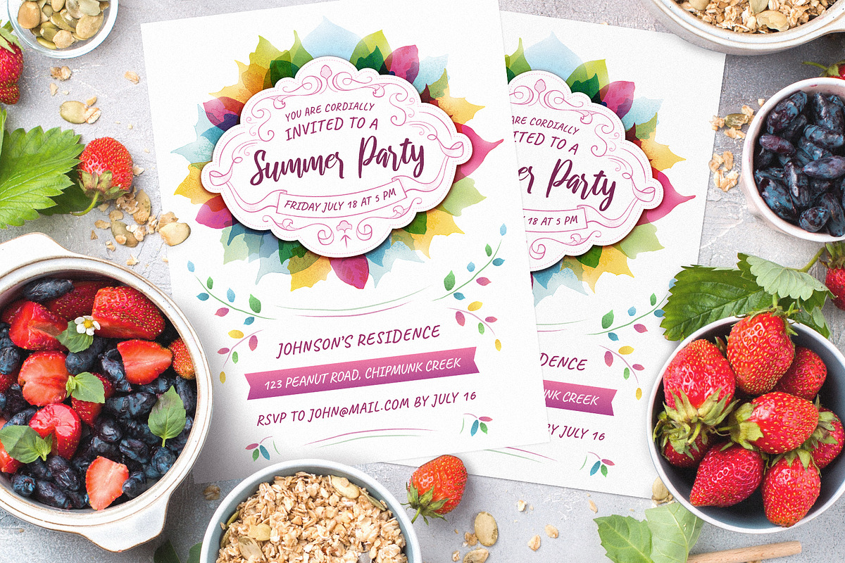 Summer Party Invitation, an Invitation Template by Mera Pixels (Photo 2 of 2)