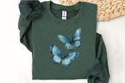 Watercolor Blue Butterflies Cliupart, an Illustration by Watercolor design (Thumbnail 10 of 12)