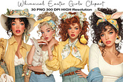 Whimsical Easter Girls Clipart, an Illustration by Black Bird Studio (Thumbnail 1 of 5)
