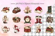 Watercolor Christmas Decor Clipart 1, a Seasonal Illustration by Ink Gallery (Thumbnail 2 of 8)