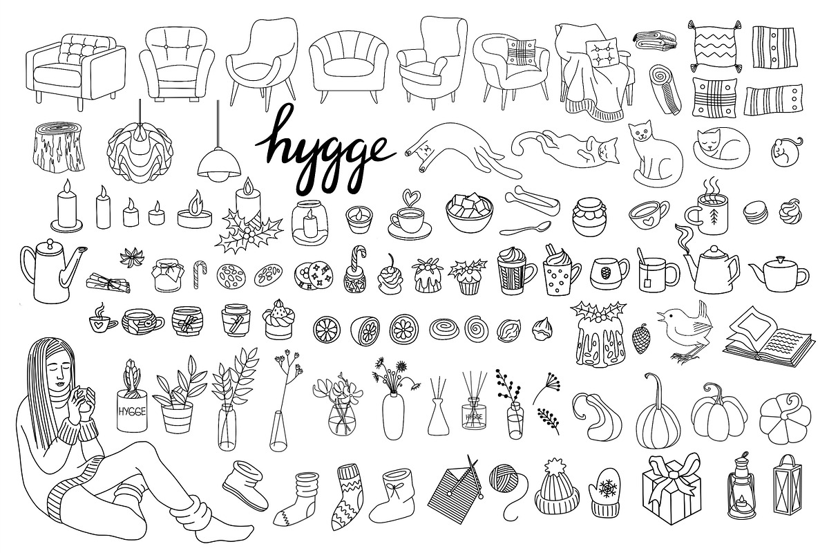Hygge Procreate stamp brushes, a Brush Add-On by ViktoriArt (Photo 2 of 10)