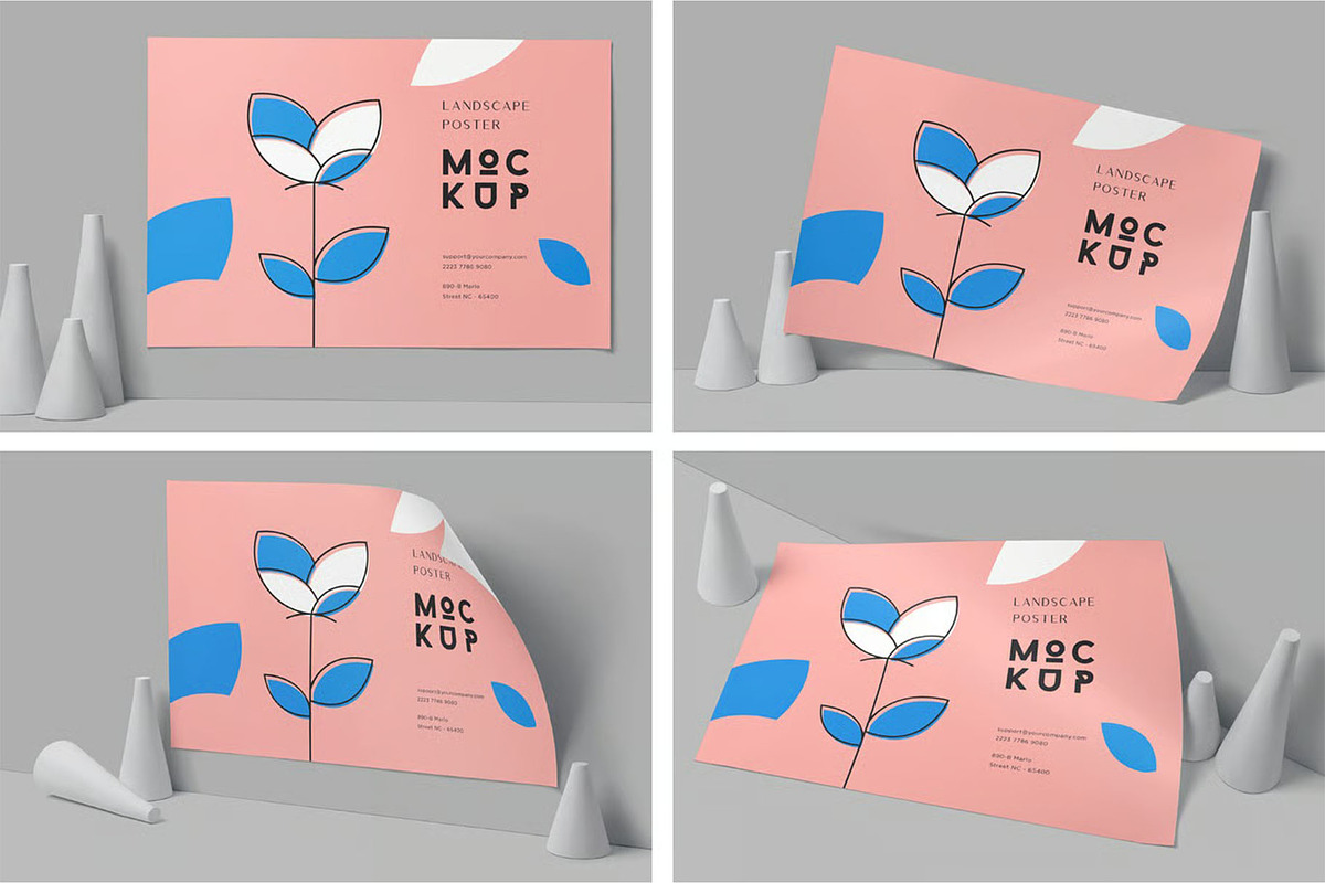 Landscape Paper Poster Mockups, an Advertising Mockup by megostudi0 (Photo 1 of 6)