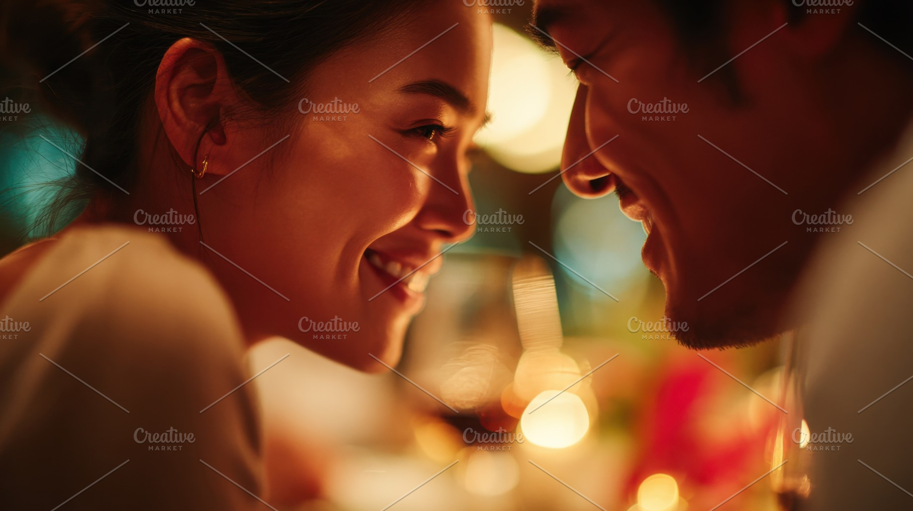 Couple enjoys dinner in a restaurant, a Photo by Beautiful things