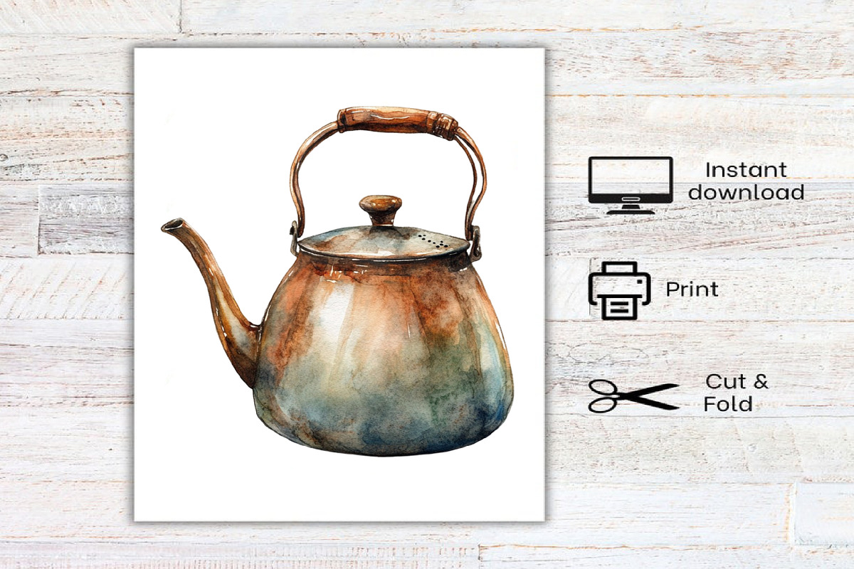 Watercolor Cozy Cooking Clipart, an Illustration by Canvas Craft (Photo 6 of 7)