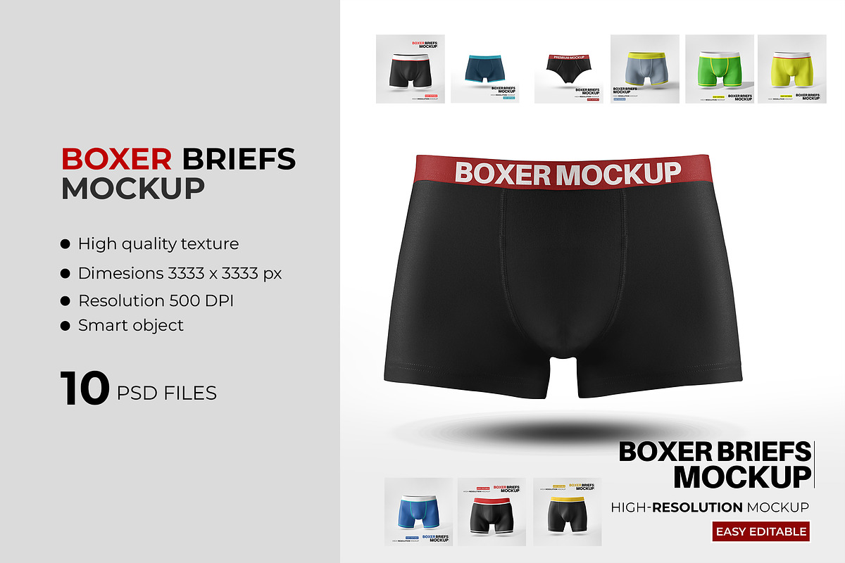 Boxer Briefs Mockup PSD Template, a Mockup by Northfrom (Photo 1 of 12)