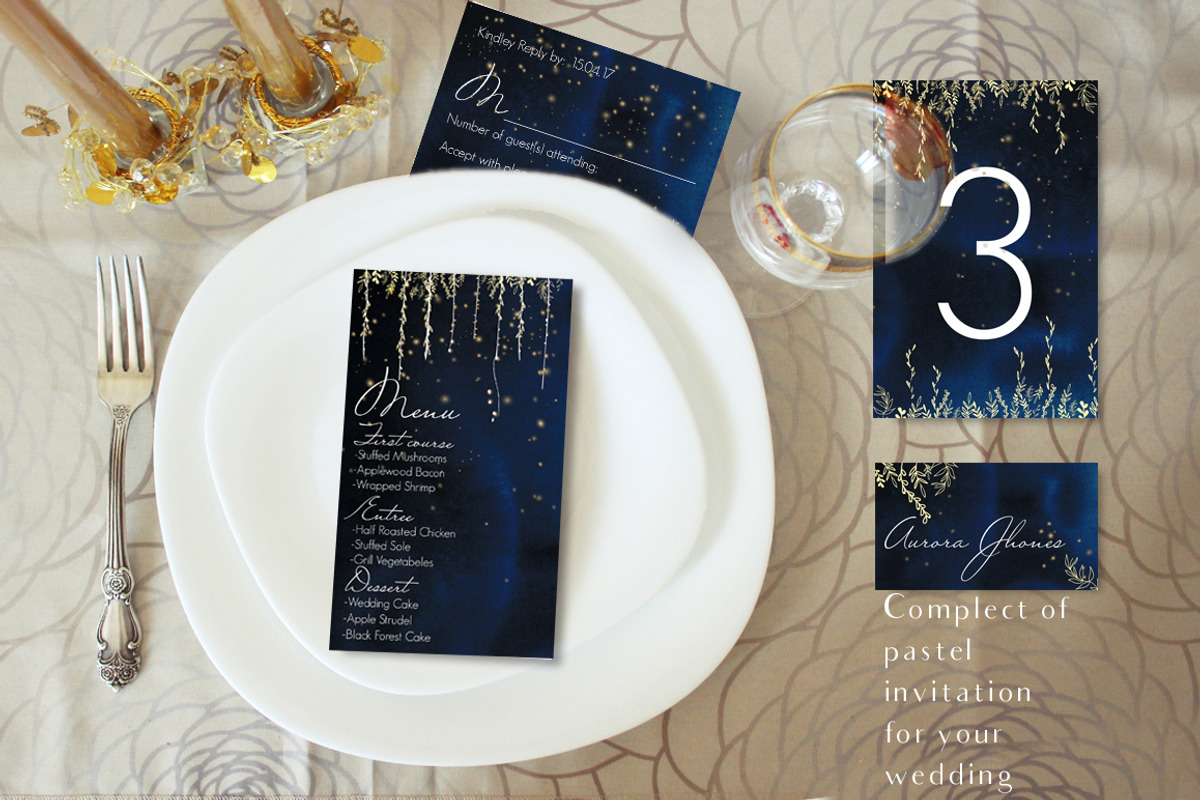 Evening Wedding Collections, an Invitation Template by holaholga (Photo 5 of 5)