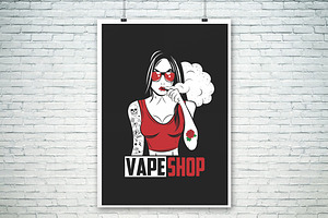 Vector Art Vape Girl