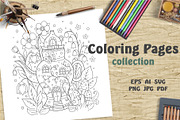 Coloring pages collection, a Decorative Illustration by Katika Shop (Thumbnail 1 of 2)