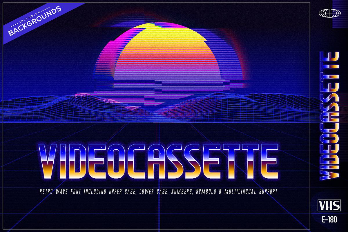 Videocassette - Retro Wave Font, a Symbol Font by Ckybe's Corner (Photo 1 of 5)