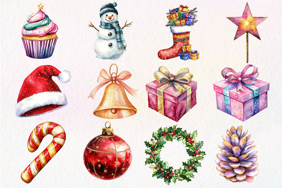 Glitter Christmas Sublimation Clipar, an Illustration by Dream Creation (Photo 4 of 4)