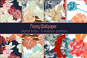 Peony Flower Vector Pattern, a Pattern Graphic by Ania Illustration (Thumbnail 1 of 5)