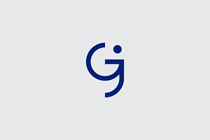 Letter G J Monogram Initial Logo