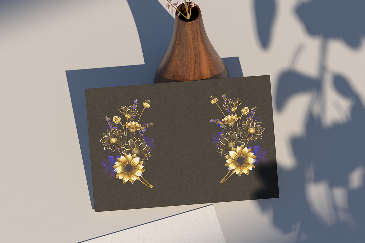 Composition of golden chrysanthemums, a Decorative Illustration by blackmoon9 (Photo 2 of 3)