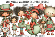 Whimsical Valentine Clipart Bundle, an Illustration by OK Design (Thumbnail 1 of 6)