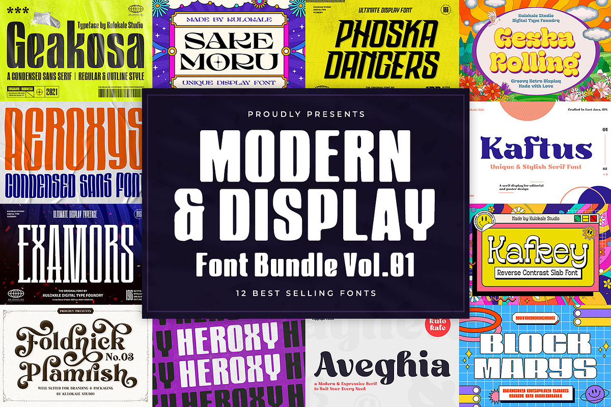 Modern Display Font Bundle - SALE, a Sans Serif Font by Kulokale (Photo 1 of 13)