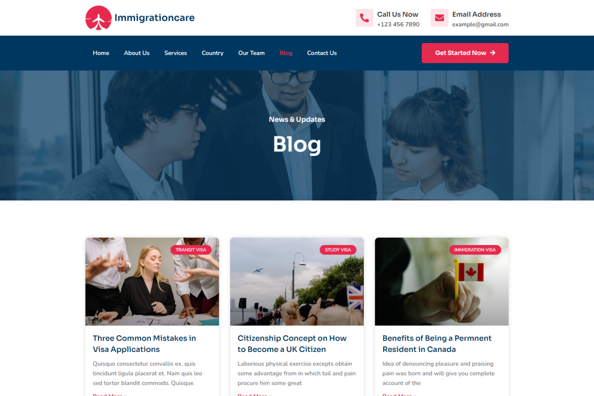 Immigrationcare Elementor Kit, a WordPress Template by Techeshta Solutions (Photo 6 of 6)