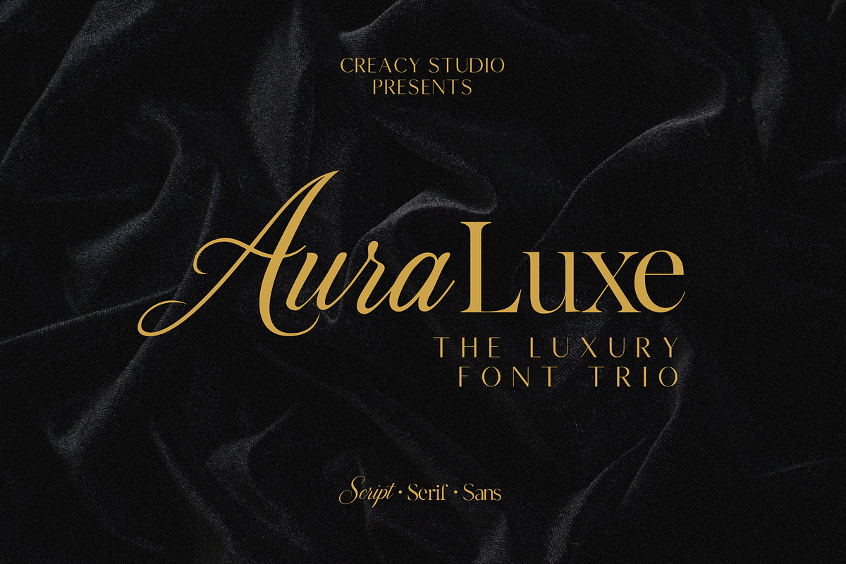 Auraluxe – The Luxury Font Trio, a Script Font by Creacy Studio (Photo 1 of 10)