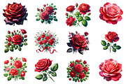Red Roses Clipart, Rose Flowers PNG, an Illustration by Dream Creation (Thumbnail 2 of 6)