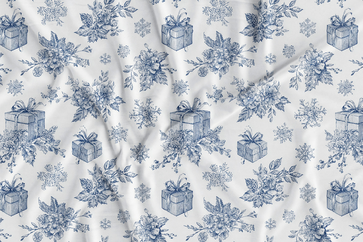 Christmas Toile Seamless Patterns, a Pattern Graphic by Olya Creative (Photo 18 of 21)