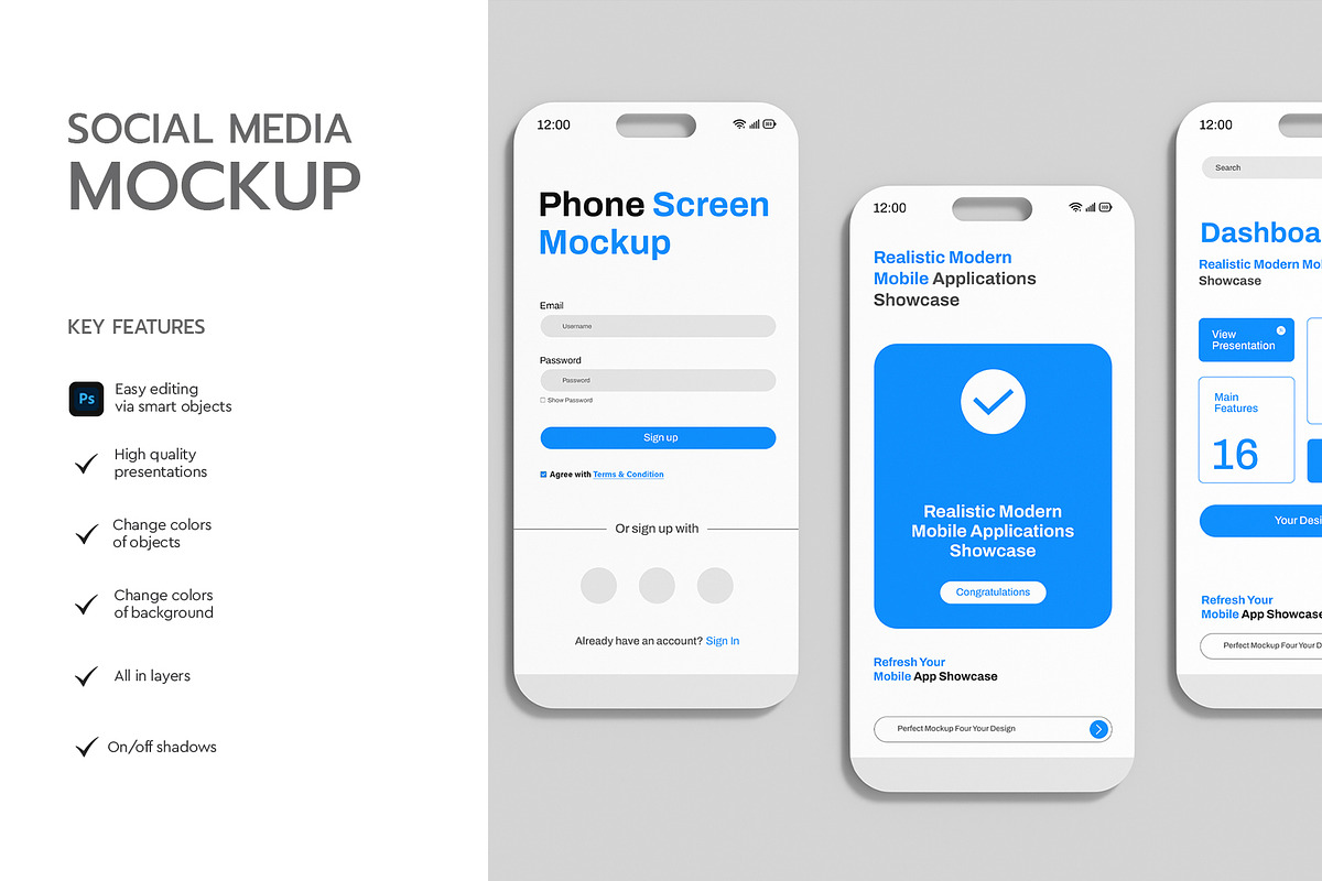 Phone Screen Mockup, a Product Mockup by graphypix (Photo 2 of 4)
