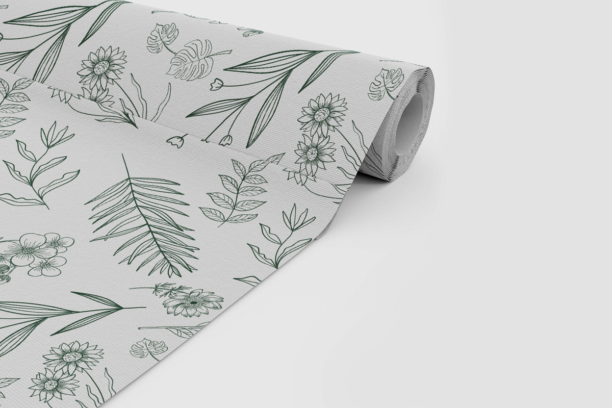 Hand Drawn Line Art Leaves, a Decorative Illustration by Digital Studio (Photo 3 of 9)
